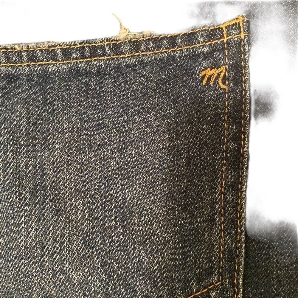 Madewell Denim Skirt Womens 26 Blue Mini High Rise Raw Hem Distressed Dark Wash - Picture 3 of 8
